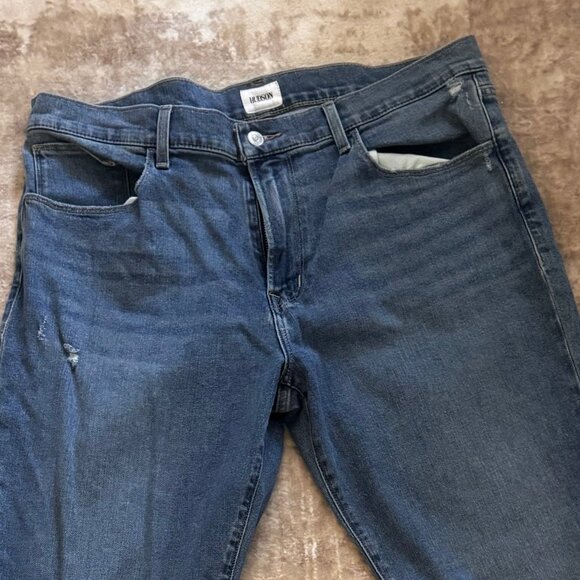 Hudson Jeans Zane Skinny Cut Denim Medium Blue Jeans w/ Light Distressing, 38 - Picture 1 of 6
